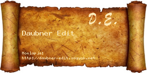 Daubner Edit névjegykártya